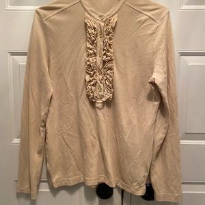 Ladies Tory Burch Blouse Size Medium/Tan
